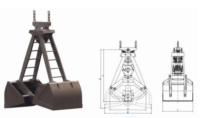 四繩抓斗設計圖